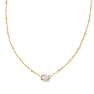 Kendra Scott Mini Elisa Gold Satellite Short Pendant Necklace in Pink